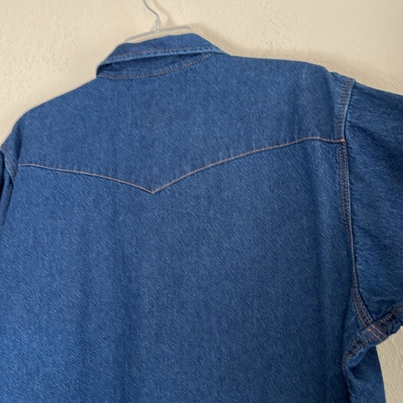 Cowboy Authentic Workwear Mens Blue Denim Shirt Size XXL Button Down Long Sleeve - Picture 10 of 15